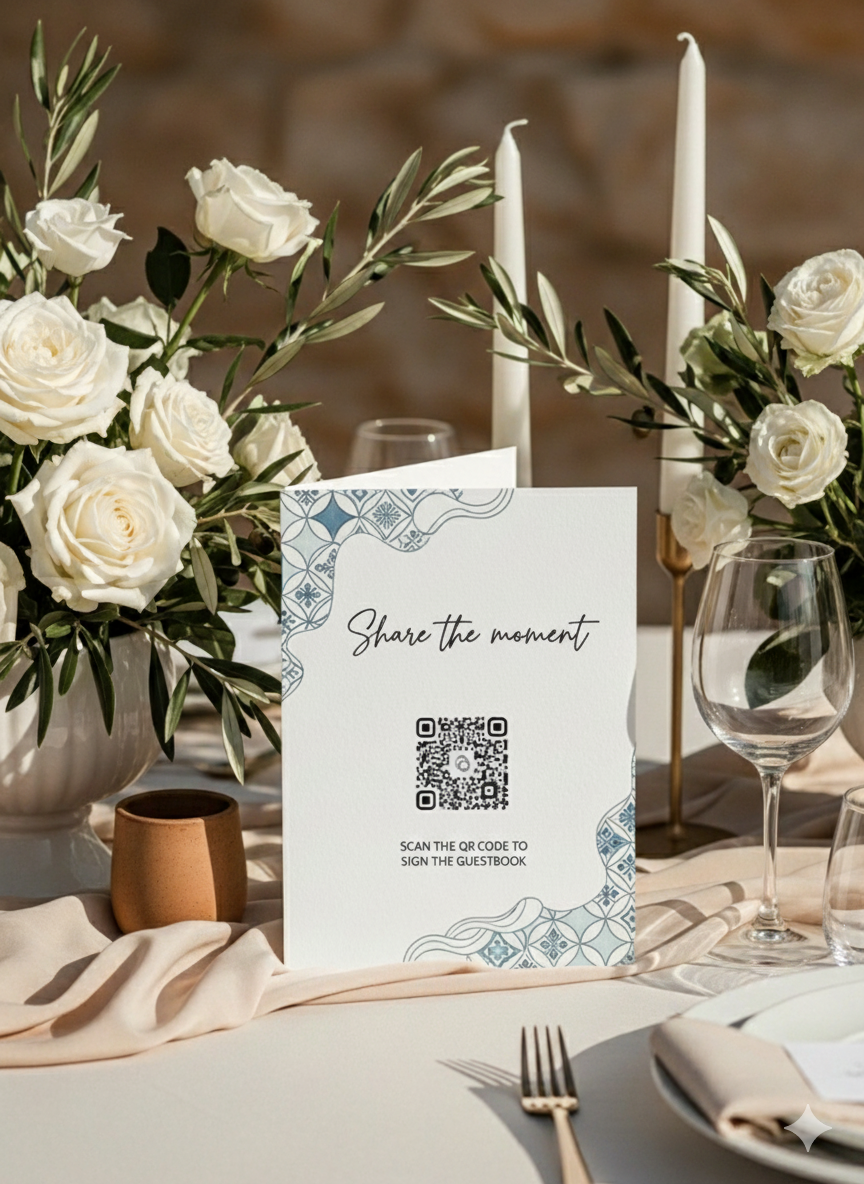 رمز QR على طاولة